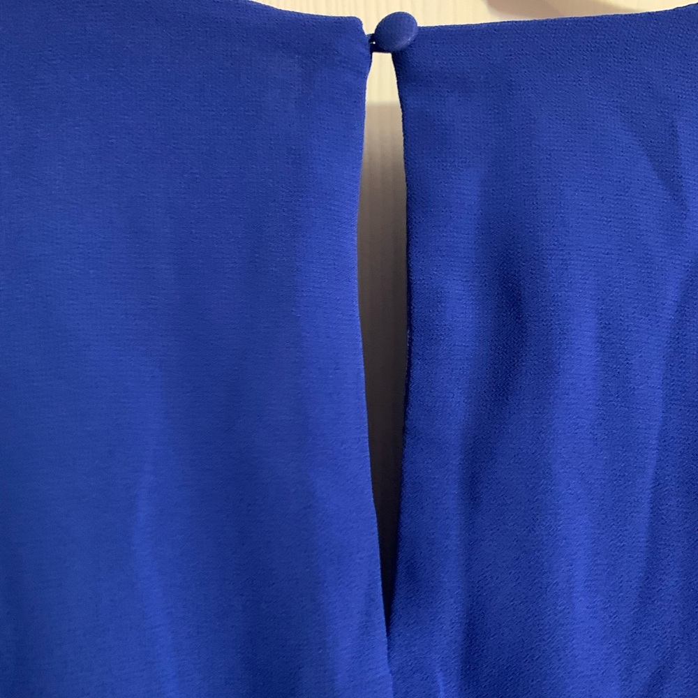 ROYAL BLUE LINED BELL SLEEVE ROMPER - Picture 12 of 15